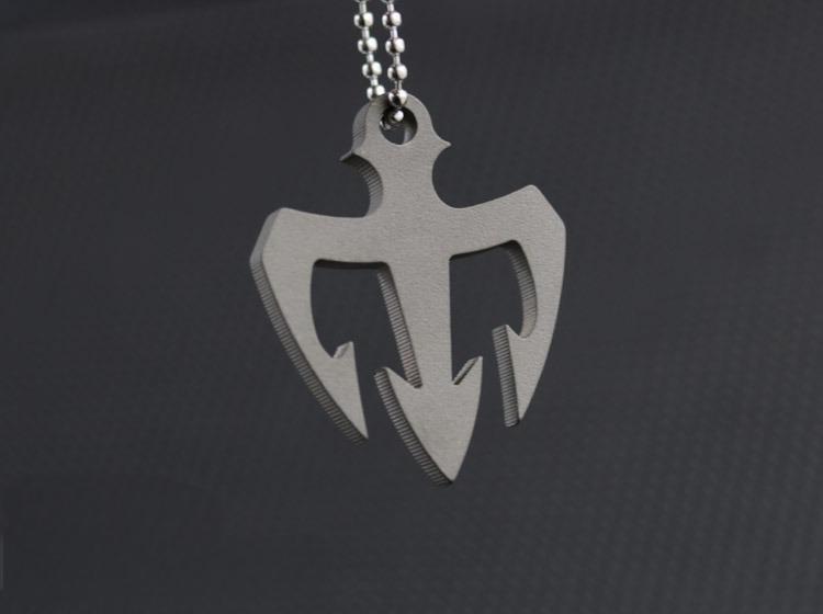 TC4 Titanium Alloy Necklace Pendant Knife Lanyard Bead EDC Charm DIY Men Women 07FC0E-D4 - KOEEK