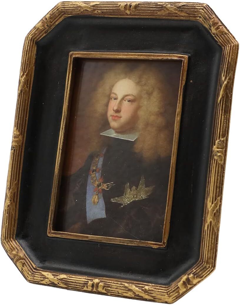 new 2.5x3.5 Small Vintage Picture Frame, Mini Antique 2.5x3.5, Black and Gold 07FC0E-D4 - KOEEK