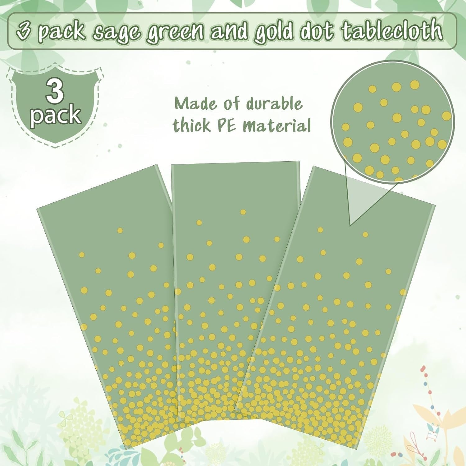 new FunnyPars 3 Pack Sage Green and Gold 54x108"(3 Pack), FUNNYPARS - KOEEK