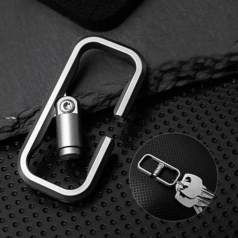 EDC Titanium Alloy Press Lock Creative Keychain Portable Hang Buckle for Gift 07FC0E-D4 - KOEEK