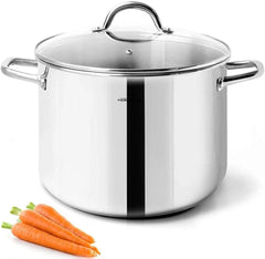 8-Quart Stock Pot with Lid (Nickel-Free Stainless Steel) -Polished Stock Pot 07FC0E-D4 - KOEEK