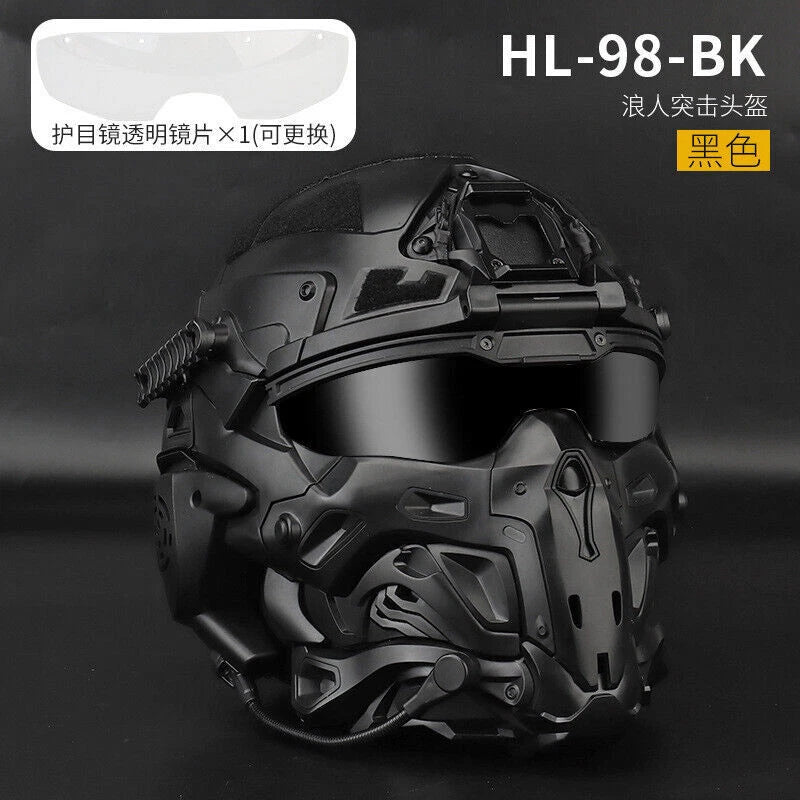 Tactical Assault Helmet W/ Built-in Anti-fog Fan Headset Modular Replace Lense 07FC0E-D4 - KOEEK