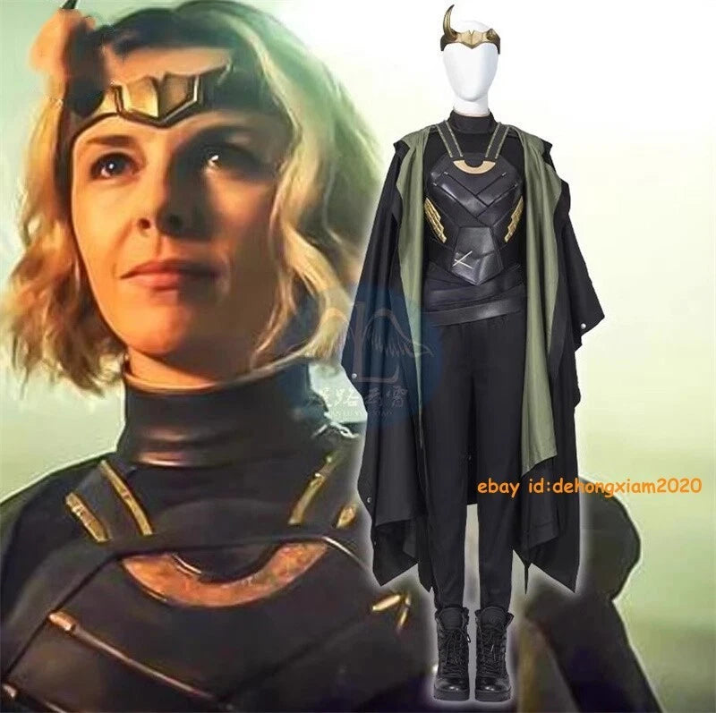Loki Season 1 Lady Loki Cosplay Costume Outfits Halloween Women's Full Set Shoes 07FC0E-D4 - KOEEK