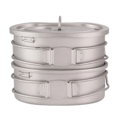 Lightweight Titanium Lunch Box Set Thermal Compartment Lunch Box for Hiking 07FC0E-D4 - KOEEK