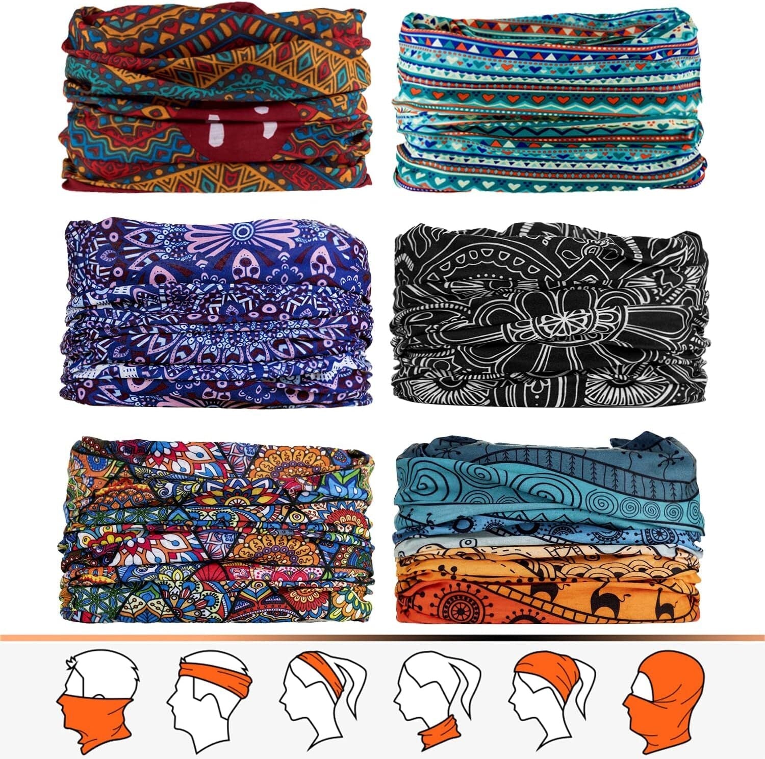 new JOEYOUNG Headwear, Bandana, Neck Gaiter Head Wrap Headband A- Boho JOEYOUNG - KOEEK