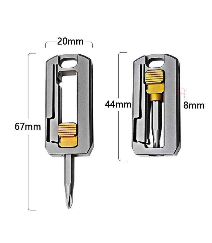 EDC Titanium Alloy Screwdriver Holder Storage Box Dismantling Portable Tools 07FC0E-D4 - KOEEK