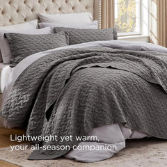 Quilts Queen Size - Lightweight Bedspreads Queen Size with Basket Weave Pattern 07FC0E-D4 - KOEEK