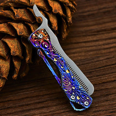 Titanium Comb Folding for Beard Shaving Hair Style Pocket Carry EDC Comb Gift 07FC0E-D4 - KOEEK