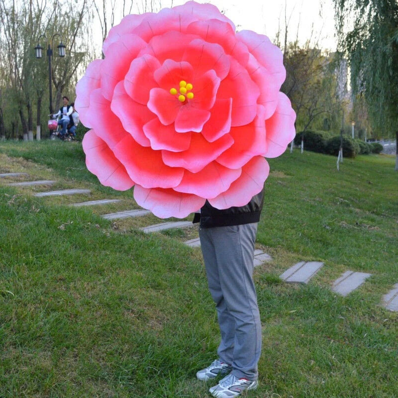 3D Flower Design Silk Peony Floral Parasol Bamboo Cosplay Umbrellas Party Show 07FC0E-D4 - KOEEK