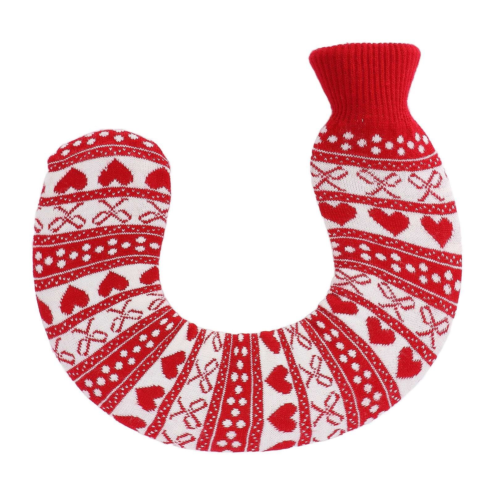 new 1L U Shaped Hot Water Bag Neck Shoulder Knitted Cover For Winter(Type 2 ) HGF koeek - KOEEK