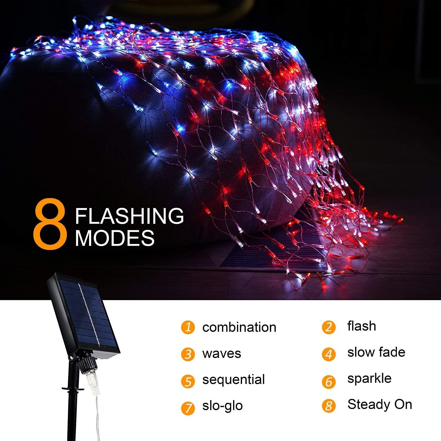 (Upgraded) Solar American Flag Lights, 2-in-1 Plug-in & Solar Powered Flag Li... 07FC0E-D4 - KOEEK