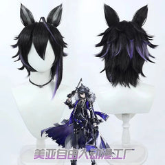 Vigil Arknights Anime Role Short Hair Wigs Hairpiece with Ears Cosplay Prop 07FC0E-D4 - KOEEK
