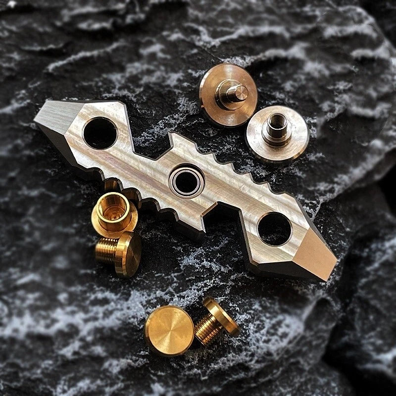 EDC Titanium Brass Fidget Spinner Pocket Tool Bottle Opener Pry Bar Crowbar Gift 07FC0E-D4 - KOEEK