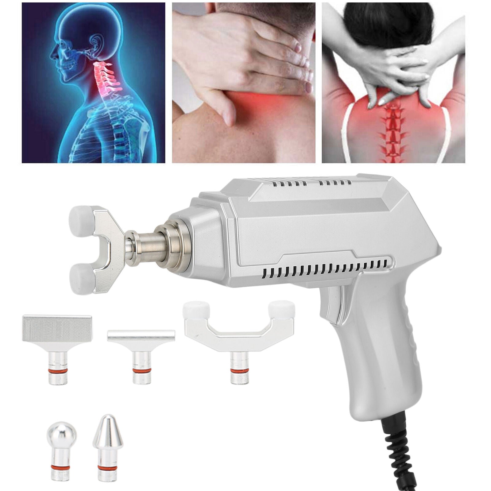 new Electric Spinal Chiropractor Massager Corrector Gun For Relaxation(EU Plug) HGF koeek - KOEEK