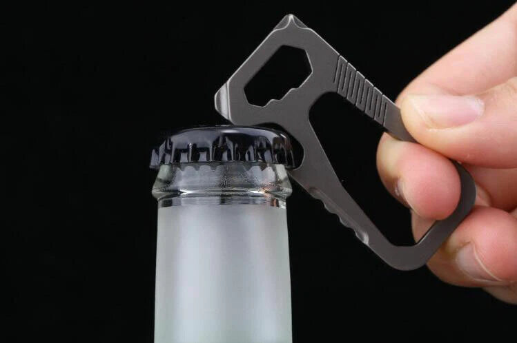 EDC Outdoor Titanium TC4 Key Chain Carabiner Bottle Opener Portable Multi Tool 07FC0E-D4 - KOEEK