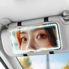 new Car Sun Visor Vanity Mirror Rechargeable Touch On Screen LED Light Makeup Mirror koeek - KOEEK