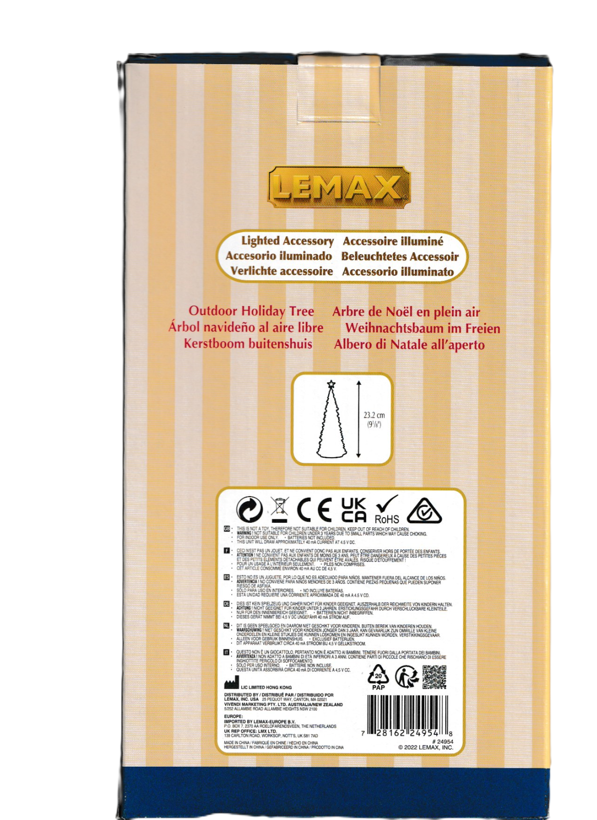 Lemax 2022 Outdoor Holiday Tree General #24954 Multicolored Baubles String Light LEMAX - KOEEK