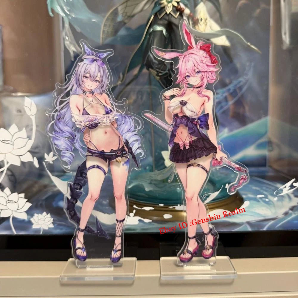 2Pcs/Set Honkai: Star Rail Silver Wolf Removable Acrylic Desktop Stand Gift 07FC0E-D4 - KOEEK
