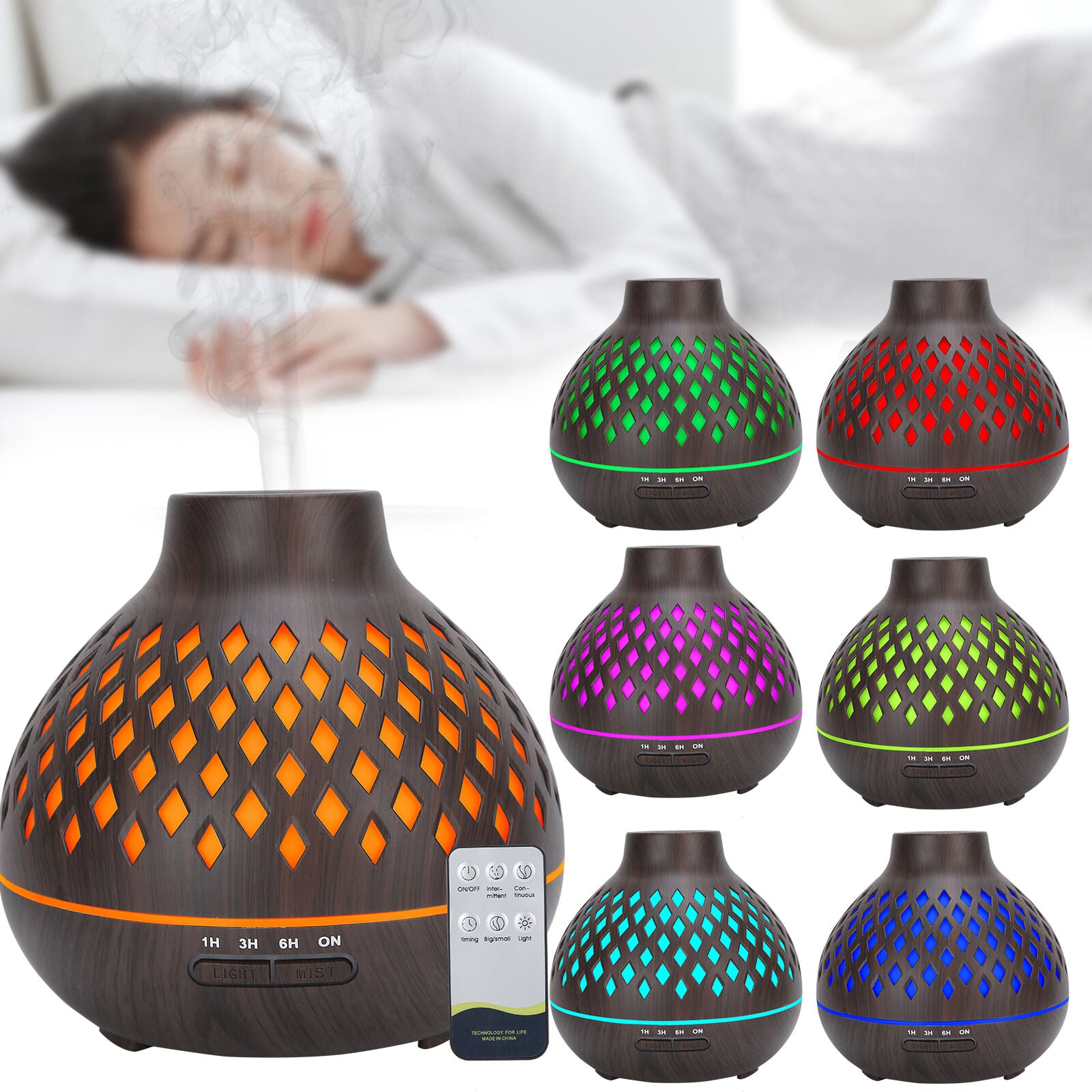 new Grain Home Air Humidifier Ultrasonic Aroma Diffuser 400ml (Prise US ) HGF koeek - KOEEK