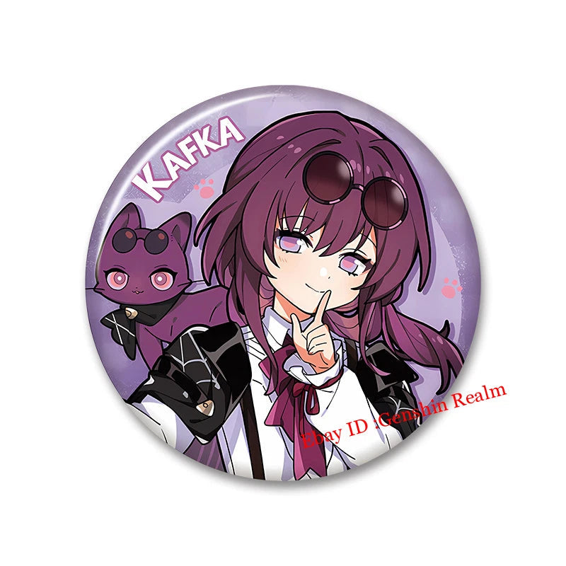 6Pcs/Set Anime Honkai: Star Rail Cute Cat Figure Metal Pin Brooch Badge Art Gift 07FC0E-D4 - KOEEK