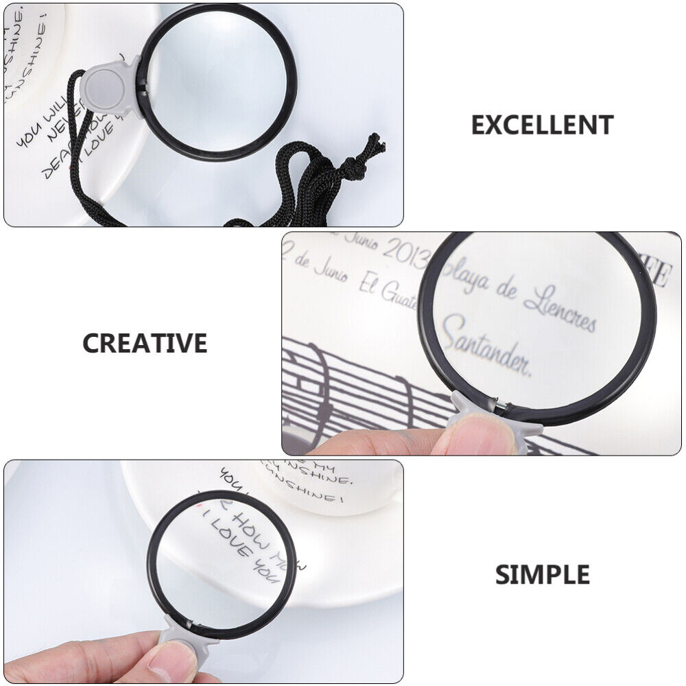 new 2Pcs Handheld 10x Magnifier Necklace Magnifiers Magnifying Monocle Necklace koeek - KOEEK