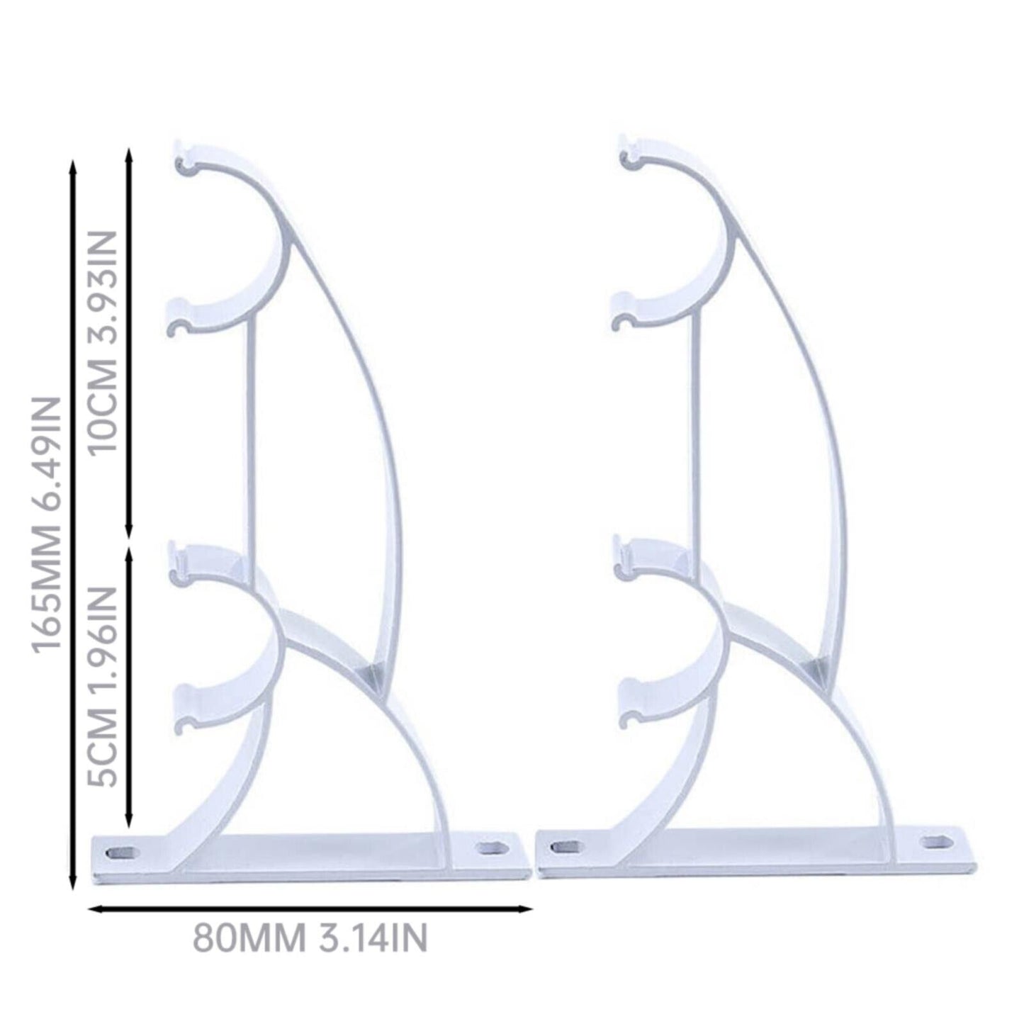 new Double Curtain Rod Bracket Heavy Duty Curtain Rod Holders Curtain Rod Hook 2pcs koeek - KOEEK