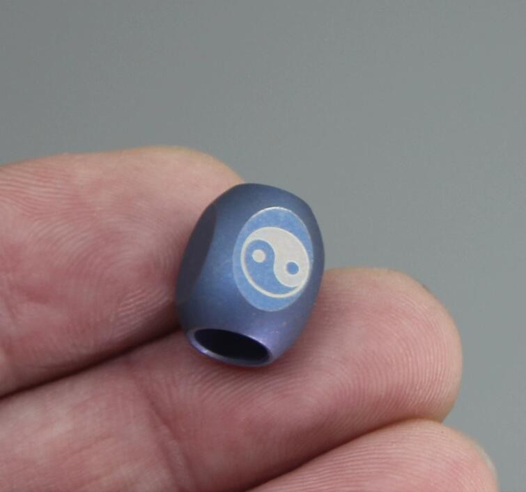 TC4 Titanium Alloy Key Lanyard Pendant Bead DIY Parachute Rope Braiding EDC Tool 07FC0E-D4 - KOEEK