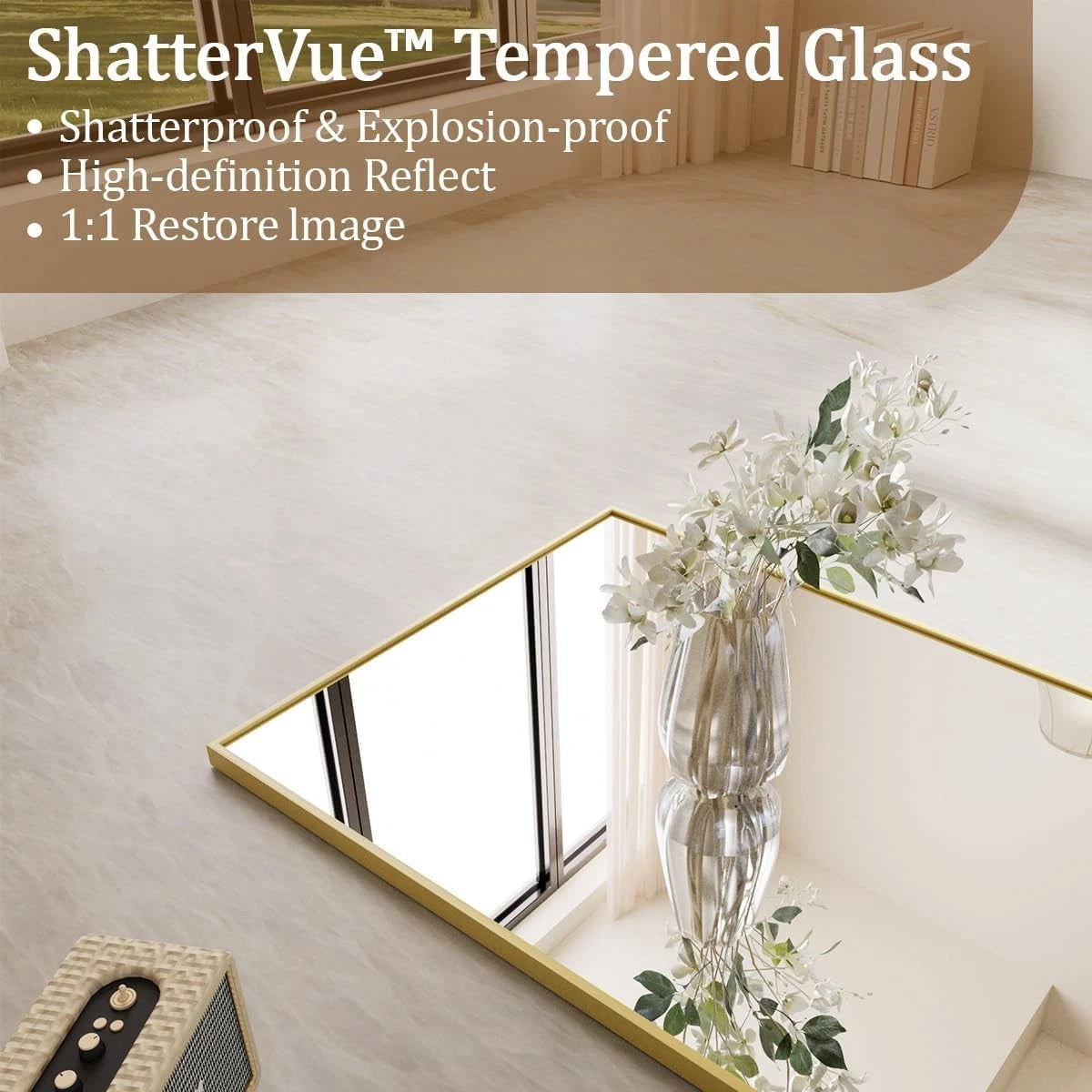 21"x56" Floor Mirror Full Length, Bedroom Floor Body Mirror, Large Gold Mirror 07FC0E-D4 - KOEEK