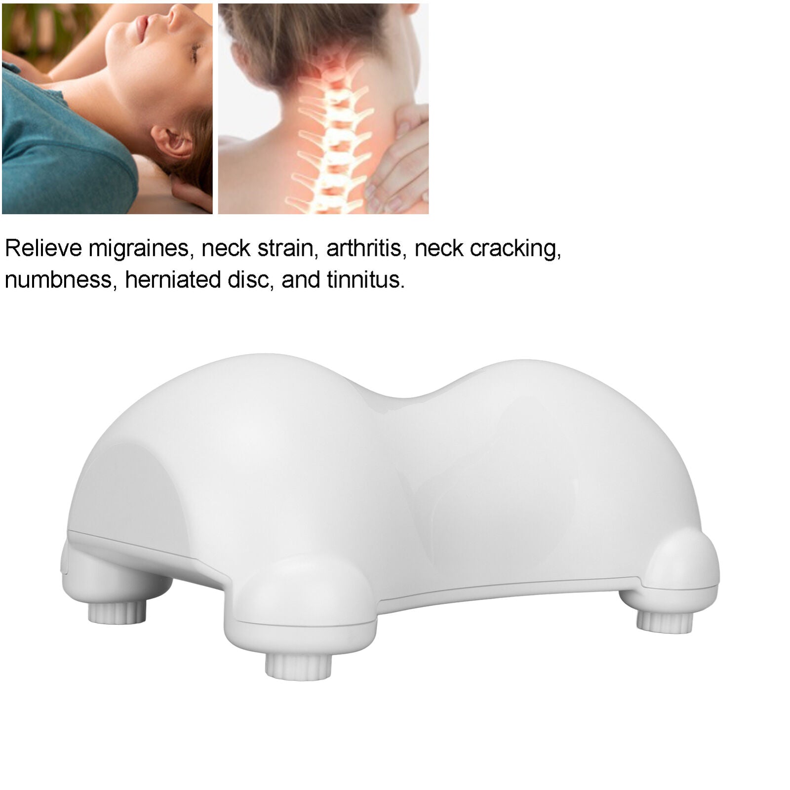 new Neck Stretcher Spine Massage Ergonomic Traction Neck Traction Device(White ) HGF koeek - KOEEK