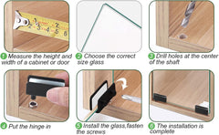 new TamBee Glass Door Pivot Hinge 4 PCS for 5-8mm Black Shower Hinges TAMBEE - KOEEK