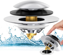 new Bathtub Drain Stopper with Hair Catcher, Anti Clogging Bath Tub Chrome Silver 07FC0E-D4 - KOEEK