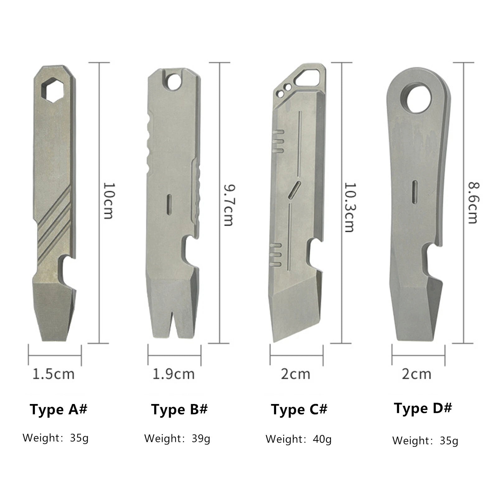 Titanium Alloy Multi Tools Pry Bar Crowbar Bottle Opener Wrench Outdoor EDC 07FC0E-D4 - KOEEK