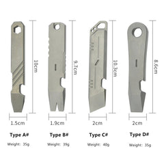 Titanium Alloy Multi Tools Pry Bar Crowbar Bottle Opener Wrench Outdoor EDC 07FC0E-D4 - KOEEK