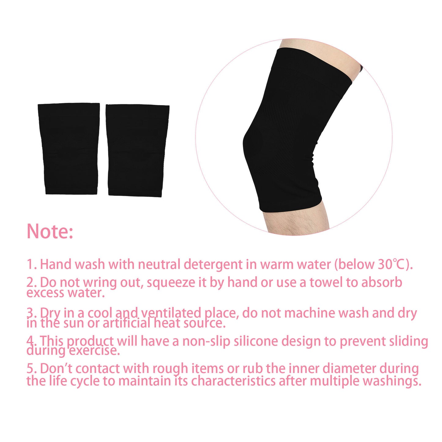 new Knee Compression Sleeve Blended Knee Braces Knee Sleeve Pads For Relief(L ) HGF koeek - KOEEK