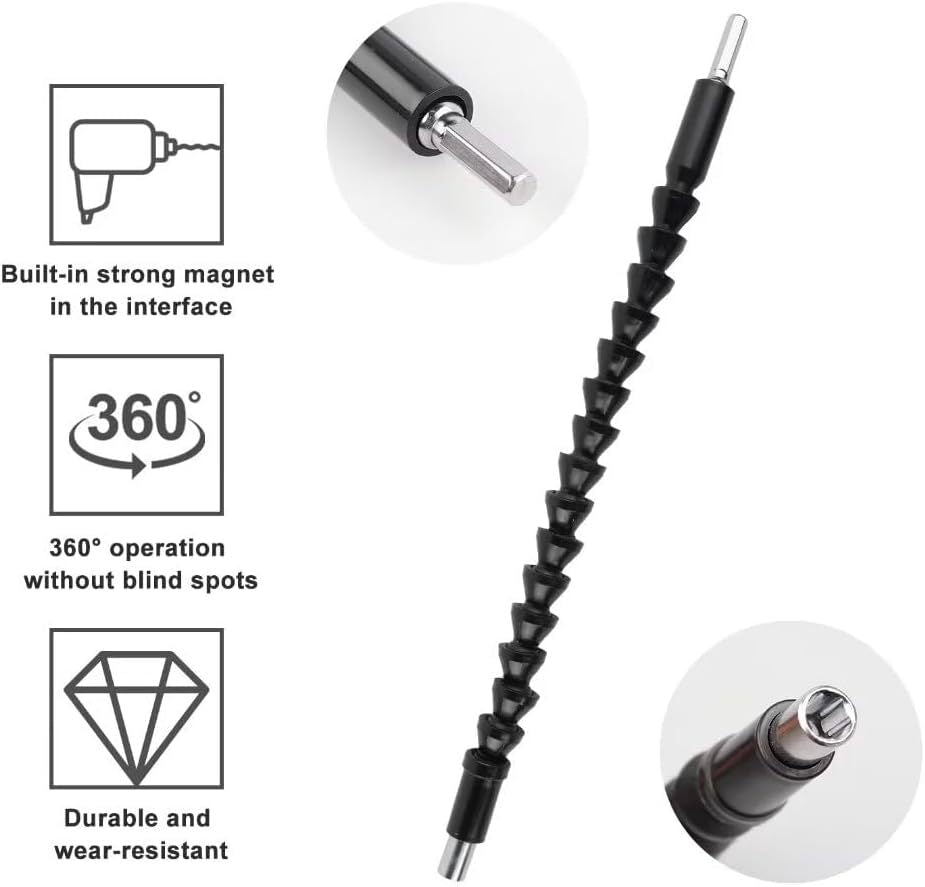 new 4 Pcs Flexible Drill Bit Extension, 11.6 inch Superbit Screwdriver Flexible... 07FC0E-D4 - KOEEK