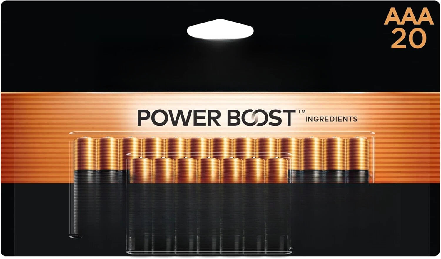 AAA Batteries with Booster Components, Pack of 20 Triple A Long Life Batteries 07FC0E-D4 - KOEEK