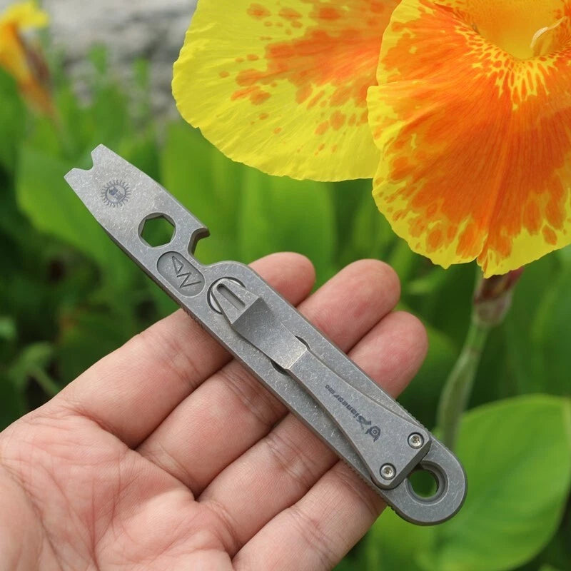 EDC Titanium Pry Bar Crowbar Bottle Opener Portable Pocket Outdoor Multi Tools 07FC0E-D4 - KOEEK