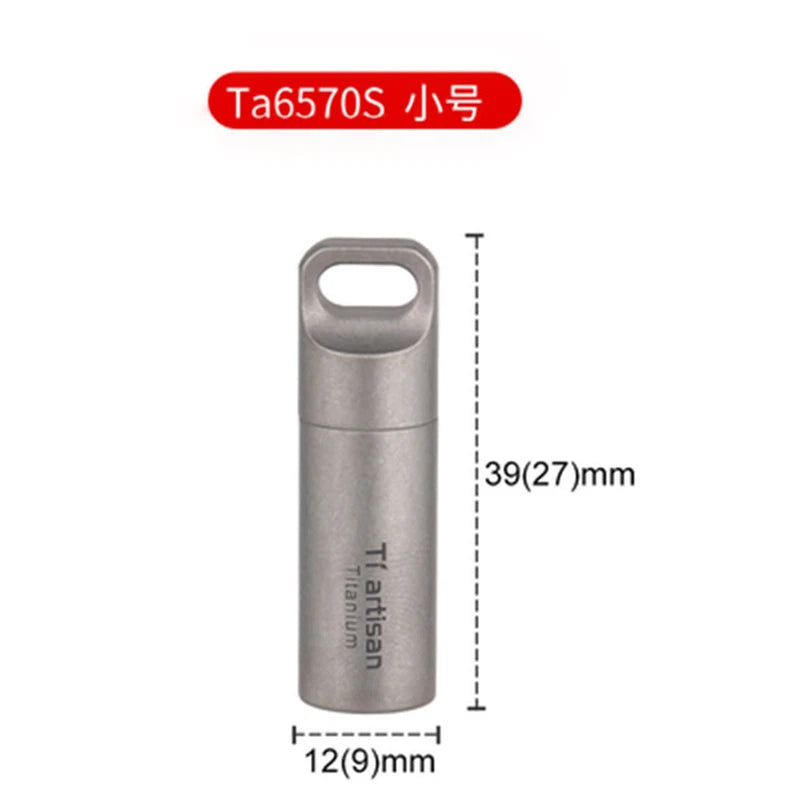 Titanium Pill Case Portable Keychain Waterproof Pill Holder Container Organizer 07FC0E-D4 - KOEEK