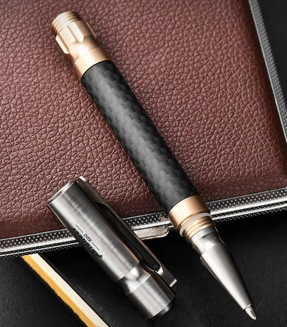 EDC Titanium Alloy Brass Pocket Ballpoint Pen Business Office Stationery Outdoor 07FC0E-D4 - KOEEK