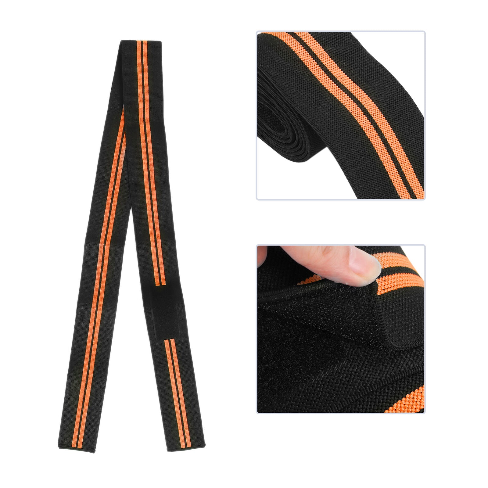 new Knee Wrap Compression Knee Brace For Weightlifting Training(Black Orange ) HGF koeek - KOEEK