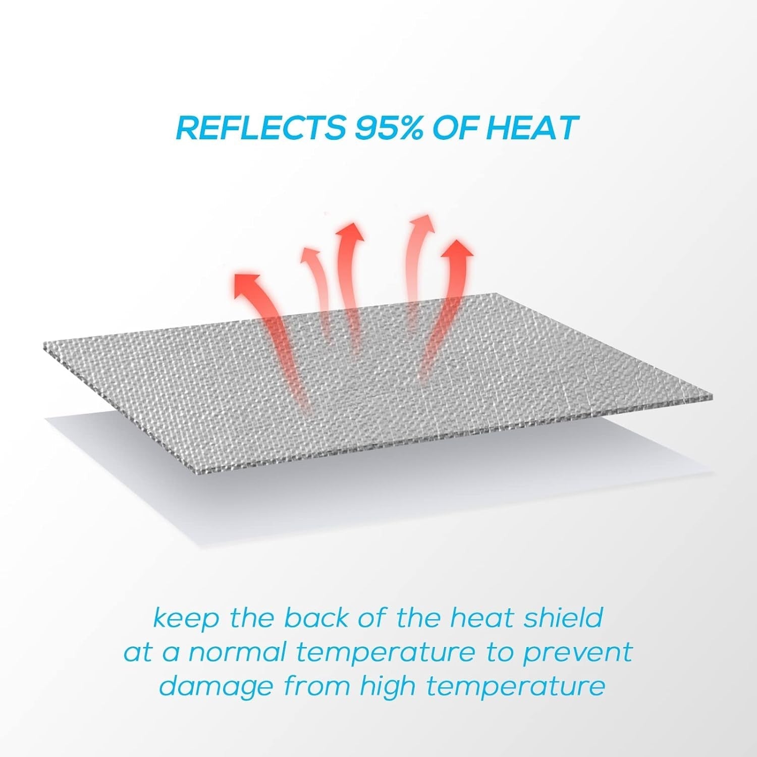 new FLASLD Aluminized Heat Shield Thermal Barrier Adhesive Backed 12 x 12 Inch FLASLD - KOEEK