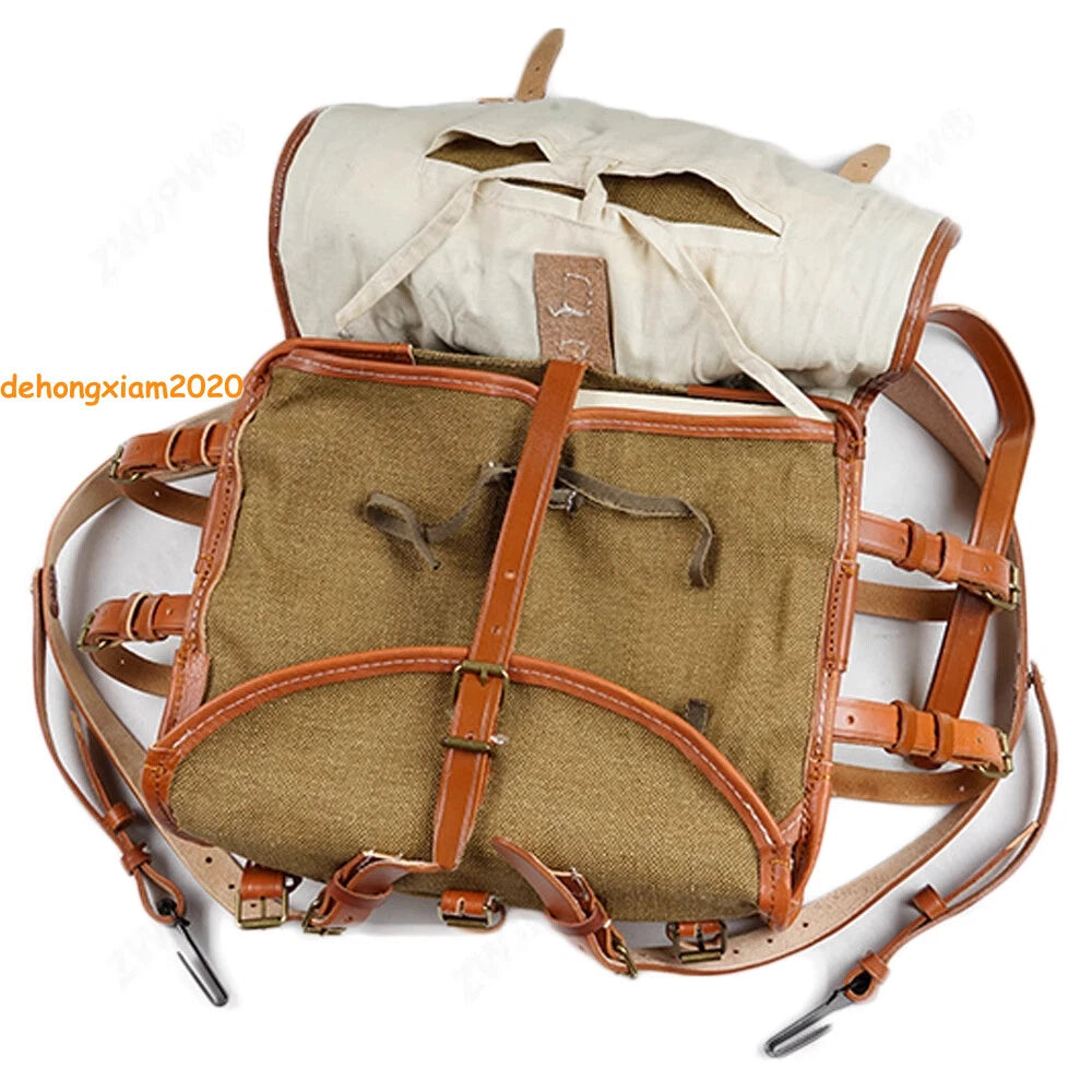 World War II Chinese KMT German Military Bag Field Linen Replica Backpack Pack 07FC0E-D4 - KOEEK