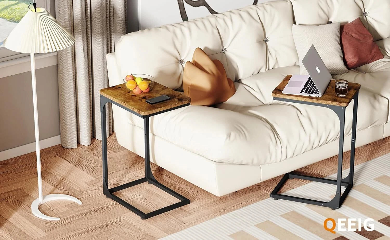 C Table Side Table Set of 2 Living Room Sets C Shaped Couch Tray End Tables 07FC0E-D4 - KOEEK
