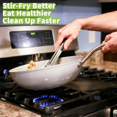 12-inch ceramic nonstick skillet/wok, (PTFE and PFOA free inside and out) 07FC0E-D4 - KOEEK