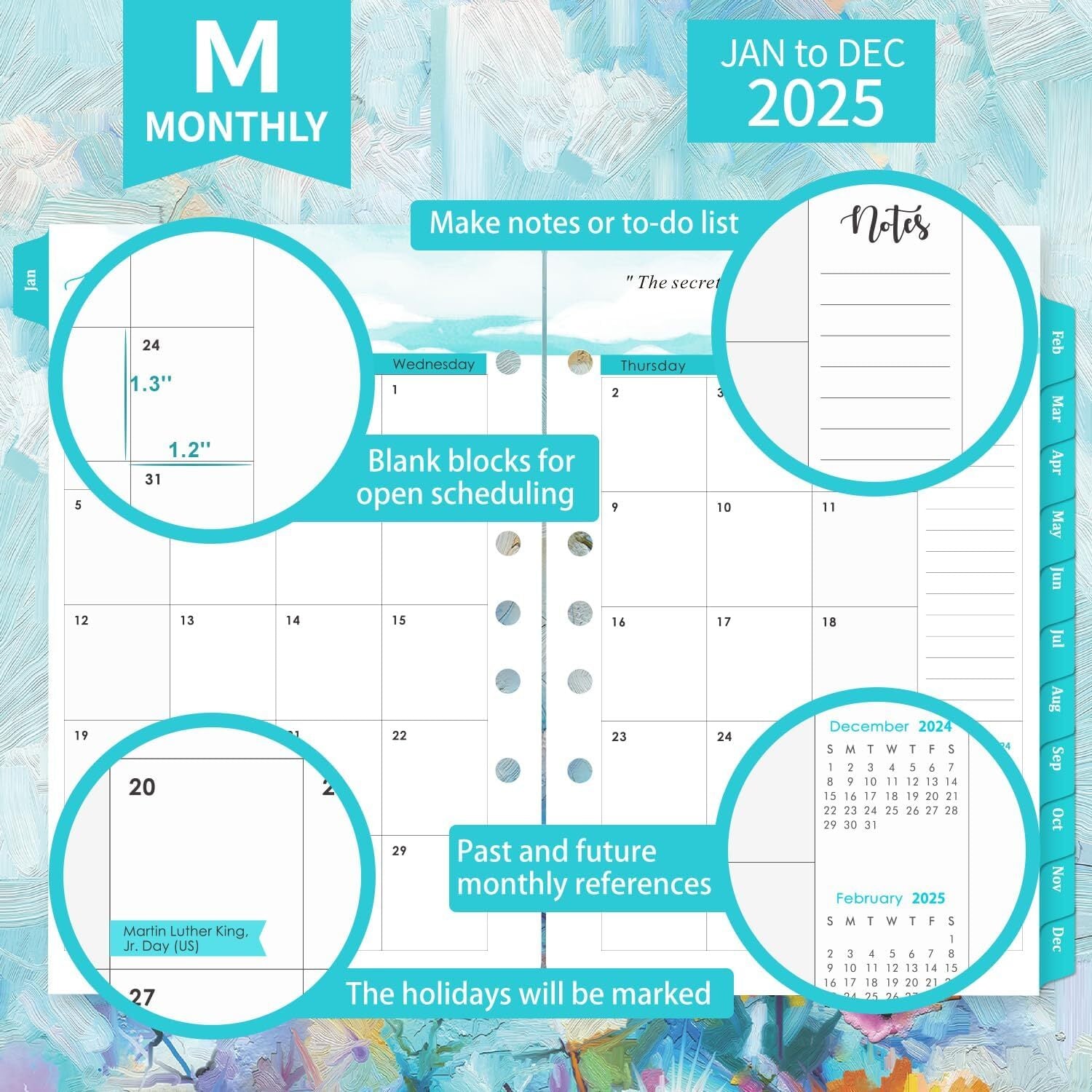 new 2025 Planner Refills - Inserts with 7-Hole Punched, 5-1/2" multicolor 07FC0E-D4 - KOEEK