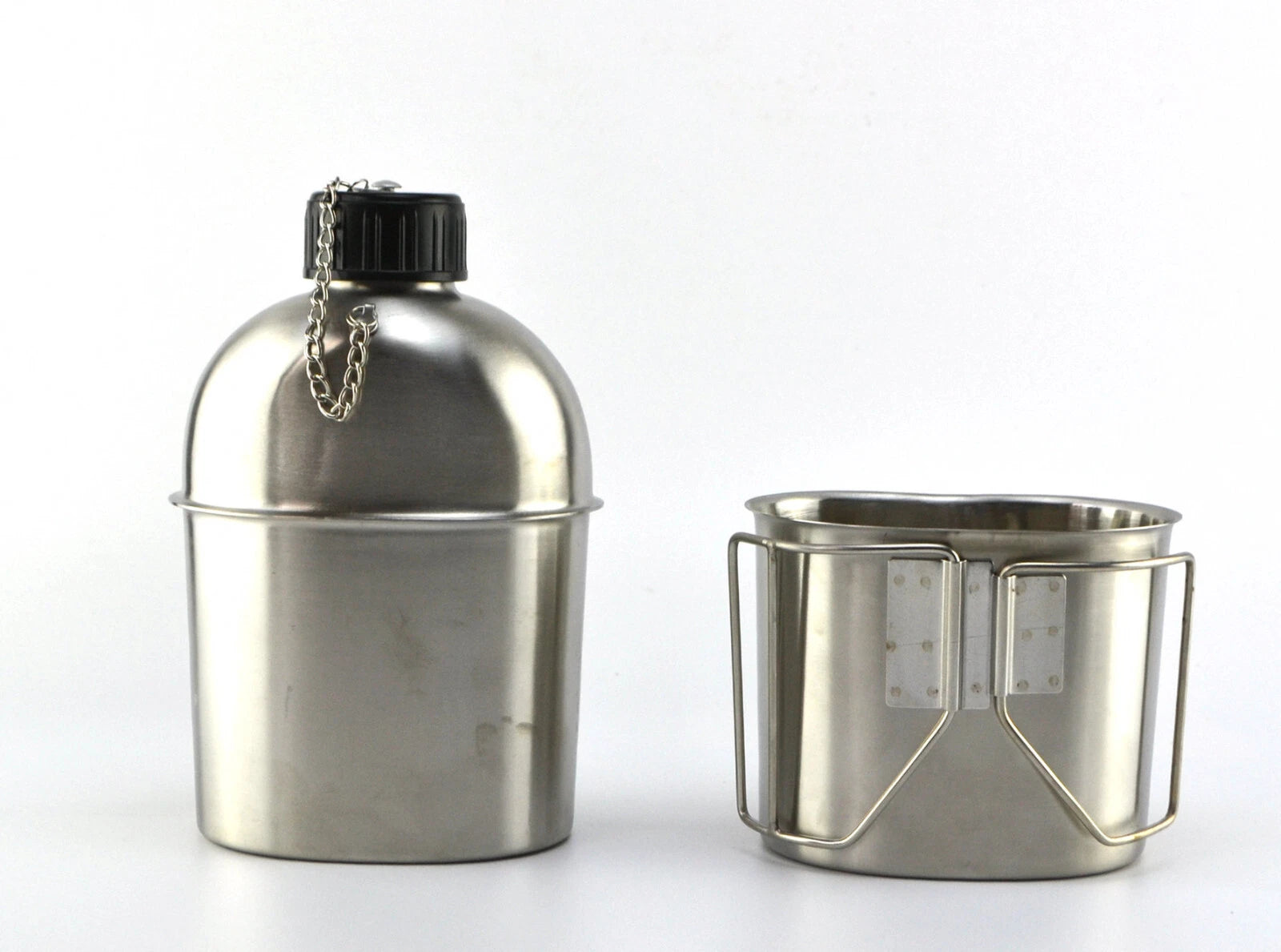 US Military Canteen Wire Handle Cup Stove Outdoor Camping Mess Kit 4 Piece Set 07FC0E-D4 - KOEEK
