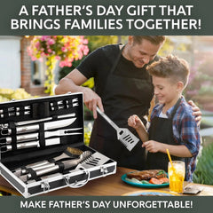 Grilling Accessories, Dad Gifts for Fathers Day Grilling Gifts, Heavy Stainless 07FC0E-D4 - KOEEK