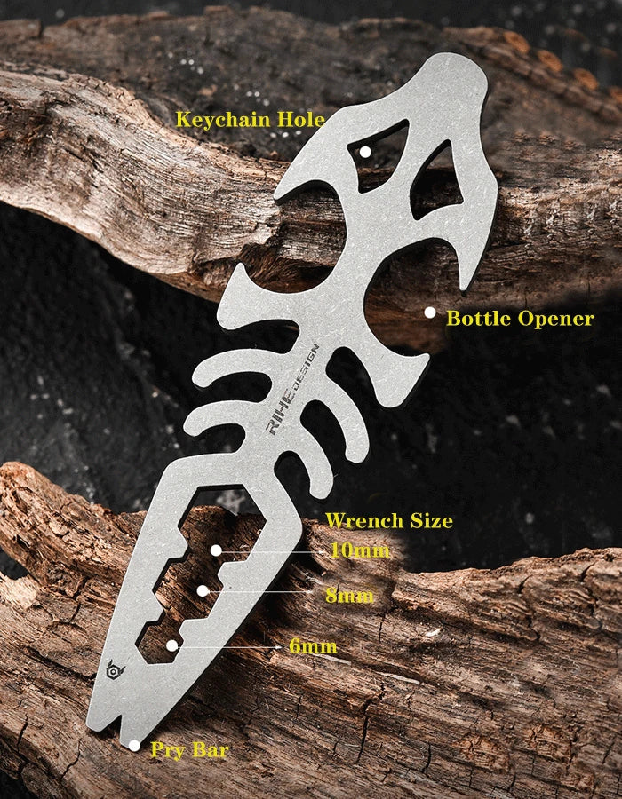 Titanium Pry Bar Crowbar Bottle Opener Wrench EDC Portable Multi Tools 07FC0E-D4 - KOEEK