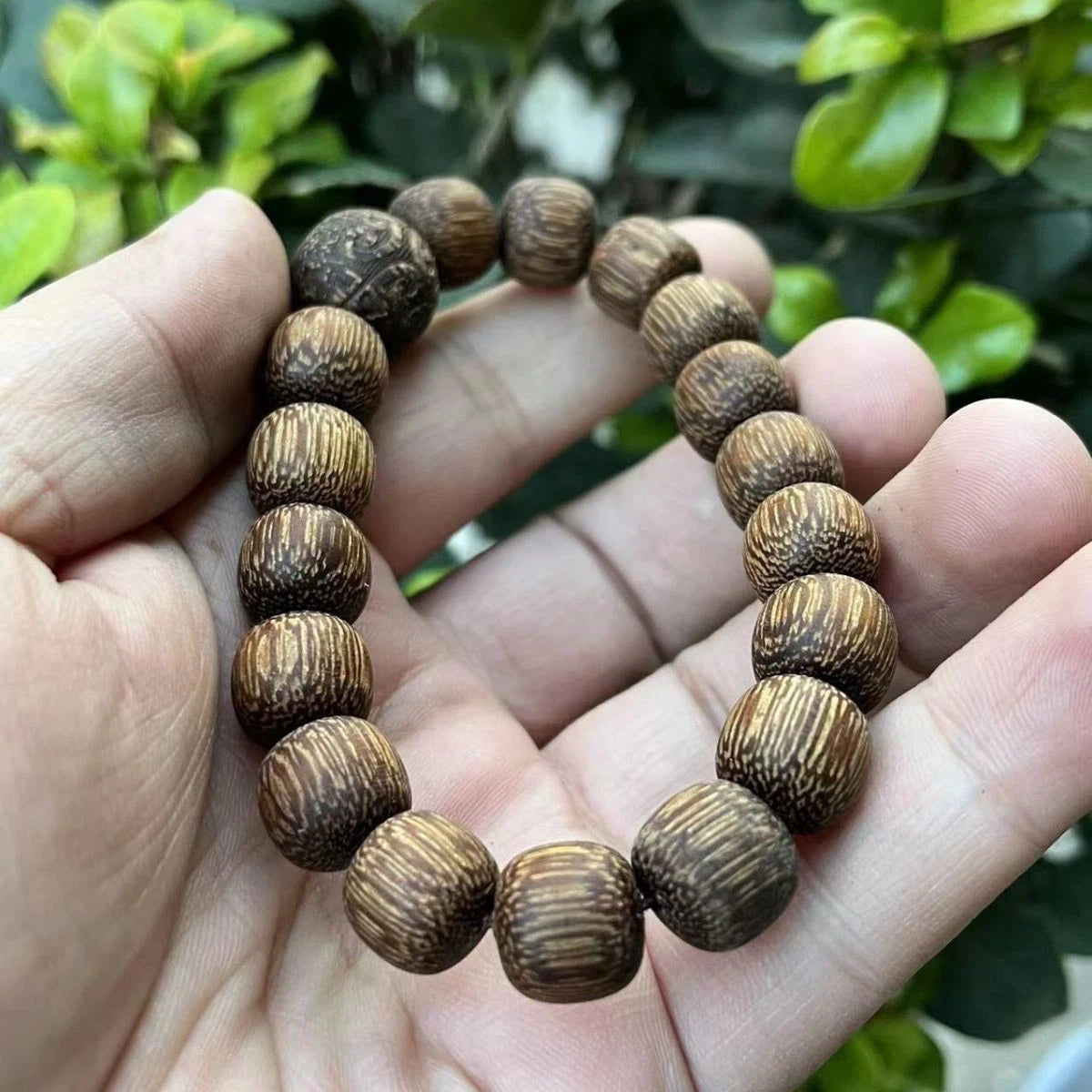 12mm Unisex Mala Dalat Wood Vietnam White Kyara Agarwood Bracelet Barrel Beads 07FC0E-D4 - KOEEK