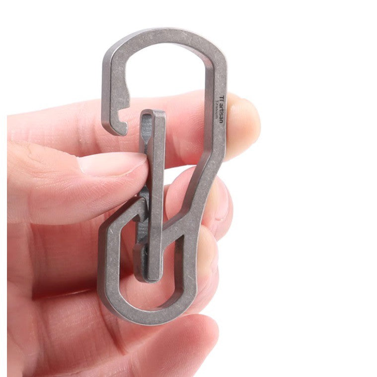 Titanium Alloy Mechanics Key Carabiner Hanging Waist Keychain Outdoor EDC Buckle 07FC0E-D4 - KOEEK